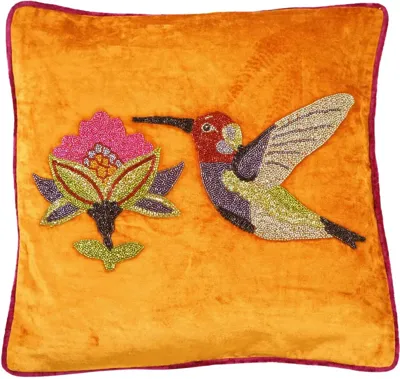 Werner Voss kussen kolibrie 45x45cm oranje
