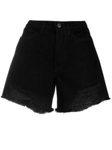 3x1 short en jean à effet usé - Noir
