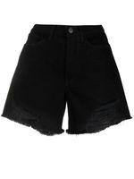 3x1 short en jean à effet usé - Noir