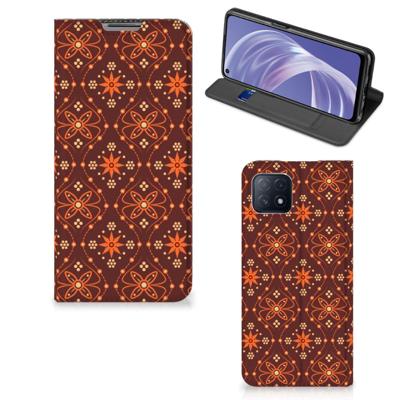 OPPO A73 5G | Hoesje met Magneet | Batik Brown