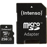 Intenso Premium microSDXC-kaart 256 GB Class 10, UHS-I Incl. SD-adapter