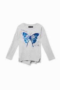 T-shirt met vlinder en omkeerbare pailletten - BLACK - 5/6