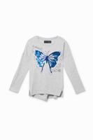 T-shirt met vlinder en omkeerbare pailletten - BLACK - 9/10