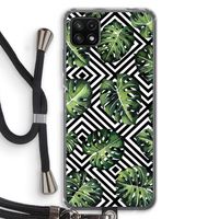 Geometrische jungle: Samsung Galaxy A22 5G Transparant Hoesje met koord