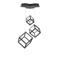 Lyora Vierkante hanglampGabbia zwart triple - 9818231