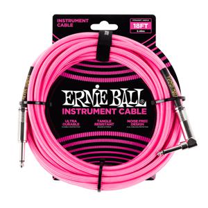 Ernie Ball 6083 Braided Instrument Cable, 5.5 meter, Neon Pink