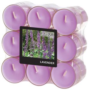 Geur theelichtjes/waxinelichtjes - transparant - 18x - Lavender aroma - 6 branduren