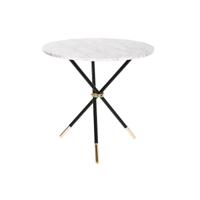 Bijzettafel DKD Home Decor Wit Zwart Gouden Metaal Hout MDF 80 x 80 x 76 cm