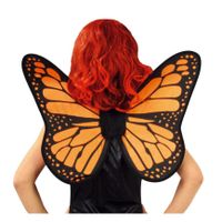 Fiestas Guirca Verkleed vleugels vlinder - oranje/zwart - kinderen - Carnavalskleding/accessoires   -
