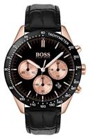 Boss Hugo Boss Heren chronograaf Talent zwart lederen bandhorloge 42 mm