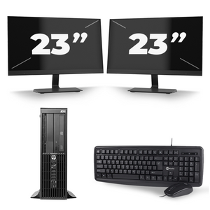 HP Z210 Workstation SFF - Intel Core i3-2e Generatie - 8GB RAM - 256GB SSD - Windows 10 + 2x 23 inch Monitor