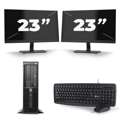 HP Z210 Workstation SFF - Intel Core i7-2e Generatie - 16GB RAM - 256GB SSD - Windows 10 + 2x 23 inch Monitor