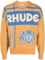 RHUDE pull Palm à motif jacquard - Orange