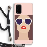 Red lips: Samsung Galaxy S20 Plus Transparant Hoesje met koord