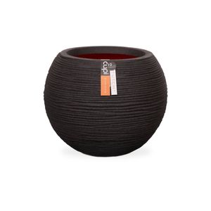 Capi bloempot nature rib bolvormig 62x48 cm zwart kblr271