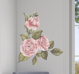 Bloemen stickers Pioen frame