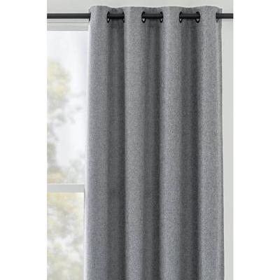 1+1 Gratis Leen Bakker - Gordijn Mila - 140x280 Cm (1 Stuk) - Polyester - Grijs