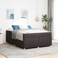 Bedframe met matras Donkerbruin 160 x 200 cm Stof