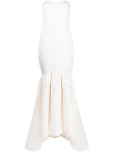 ROTATE BIRGER CHRISTENSEN robe-bustier en résille à coupe longue - Blanc