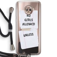No Girls Allowed Unless: Motorola Moto G6 Transparant Hoesje met koord