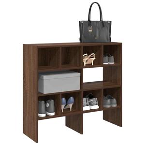 VidaXL Schoenenrekken 2 st stapelbaar 89,5x30x40 cm bruin eikenkleur