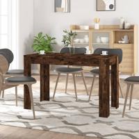 Eettafel 120x60x76 cm bewerkt hout gerookt eikenkleurig