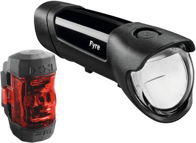 Busch + Müller Bat.light set b&m fyre led black