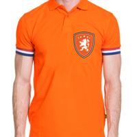 EK / WK supporter poloshirt - heren - oranje schild - Leeuw - Koningsdag - grote maat