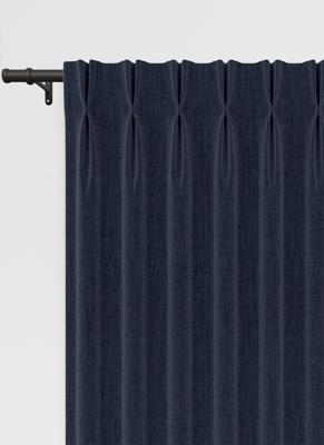 Orkney gordijn - Blauw met dubbele plooi