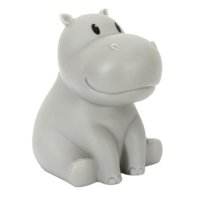Home Deco Kids Nachtlampje Led - nijlpaard - RGB kleuren - wit - 16 cm