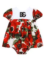 Dolce & Gabbana Kids robe en coton à imprimé coquelicot - Rouge