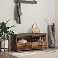 Halbank Oudhout 100 x 38 x 46 cm Spaanplaat en Bekledingsstof