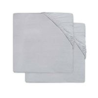 Jollein katoenen hoeslaken ledikant 60x120cm - set van 2 lichtgrijs - thumbnail