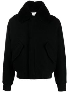 AMI Paris veste bomber à col en peau lainée - Noir