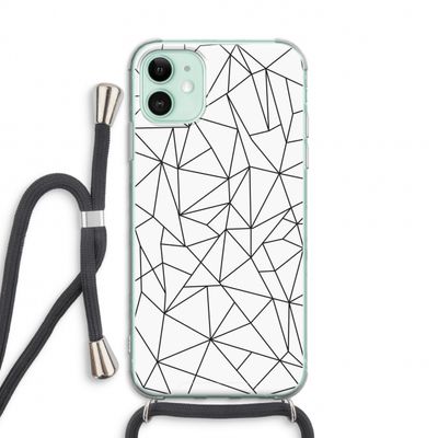 Geometrische lijnen zwart: iPhone 11 Transparant Hoesje met koord