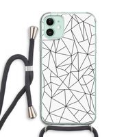 Geometrische lijnen zwart: iPhone 11 Transparant Hoesje met koord