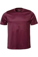 ETON Slim Fit T-Shirt ronde hals wijnrood, Effen - thumbnail