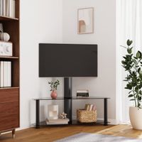 Tv-standaard hoek 2-laags voor 32-70 inch zwart