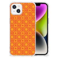 iPhone 14 Doorzichtige Silicone Hoesje Batik Oranje