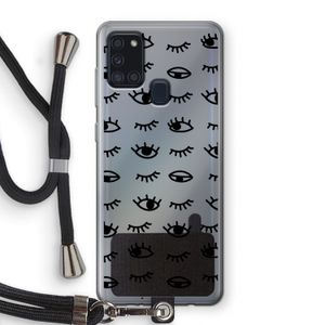 Eye pattern #2: Samsung Galaxy A21s Transparant Hoesje met koord