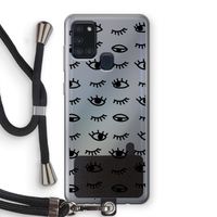 Eye pattern #2: Samsung Galaxy A21s Transparant Hoesje met koord