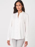 Zijden blouse ronde hals met split