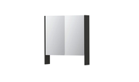 INK SPK3 spiegelkast met 2 dubbel gespiegelde deuren, open planchet, stopcontact en schakelaar 70 x 14 x 74 cm, mat antraciet
