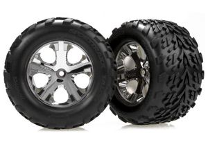 Tires & wheels, assembled, glued (2.8") (all-star chrome wheels, talon tires, foam inserts) (stampede rear) (2)