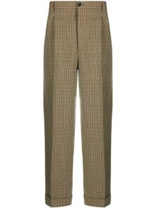 Gucci pantalon à détails de plis - Marron