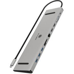 ICY BOX IB-DK2106a-CPD Bedraad USB 3.2 Gen 1 (3.1 Gen 1) Type-C Antraciet, Zwart
