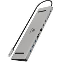 ICY BOX IB-DK2106a-CPD Bedraad USB 3.2 Gen 1 (3.1 Gen 1) Type-C Antraciet, Zwart