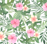 Bloemen tropisch patroon behang bladeren