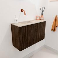 Toiletmeubel Mondiaz Joya Dlux | 71.6 cm | Meubelkleur Walnut | Faye wastafel Frappe Wasbak Links | Zonder kraangat(en) Toiletmeubel Mondiaz Joya Dlux | 71.6 cm | Meubelkleur Walnut | Faye wastafel Frappe Wasbak Links | Zonder kraangat(en)