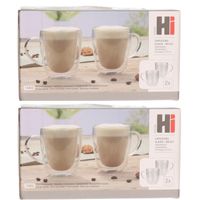 Set van 8x dubbelwandige koffieglazen / cappuccino glazen 270 ml